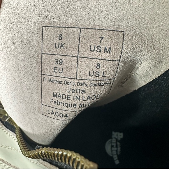 Dr. Martens Jetta Zipped Sendal Leather Platform Boots in Vintage Taupe. Sz: 8 - Picture 12 of 12
